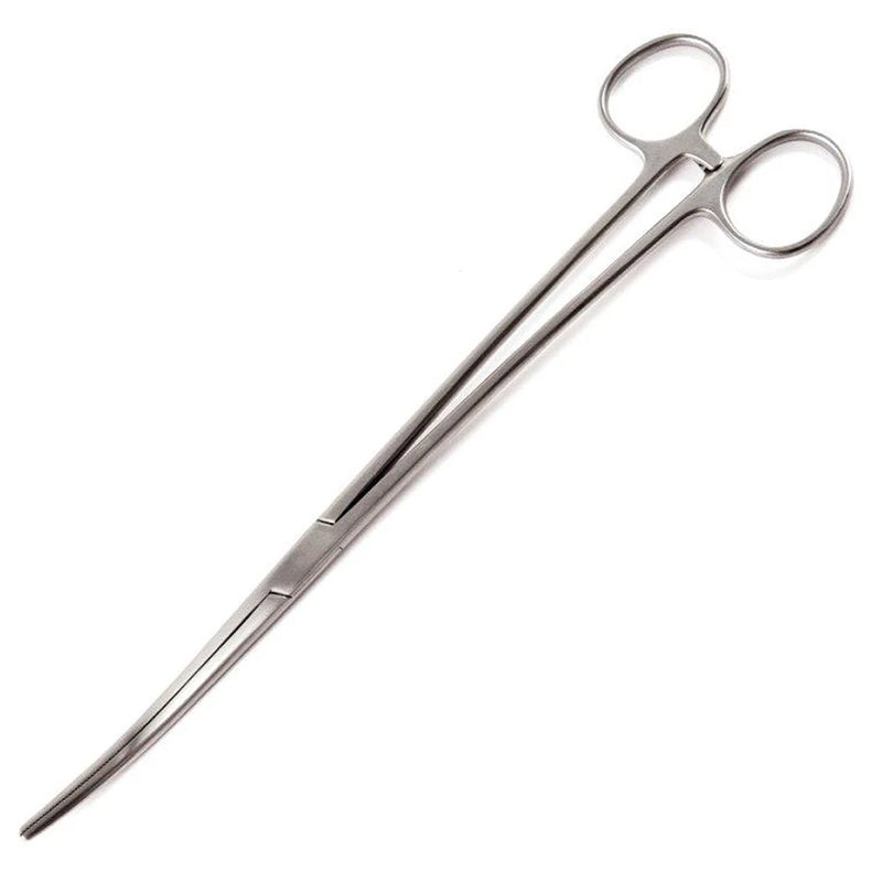 Econo Bozeman Uterine Dressing Forceps - 10-1/4", 'S'-Curved, Disposable, BX 12 - 21-374