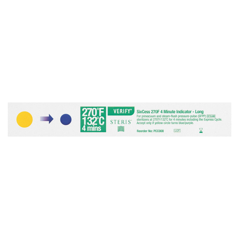 Sterilization Flash Indicator Strip Verify SixCess Steam 4 Minute Processing Time Type 6 