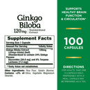 US Nutrition Nature's Bounty Ginkgo Biloba 120 mg Capsules 