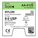 SUTURE BLK MONO NYLON 8-05/13CM NDL DRM6 12/BX
