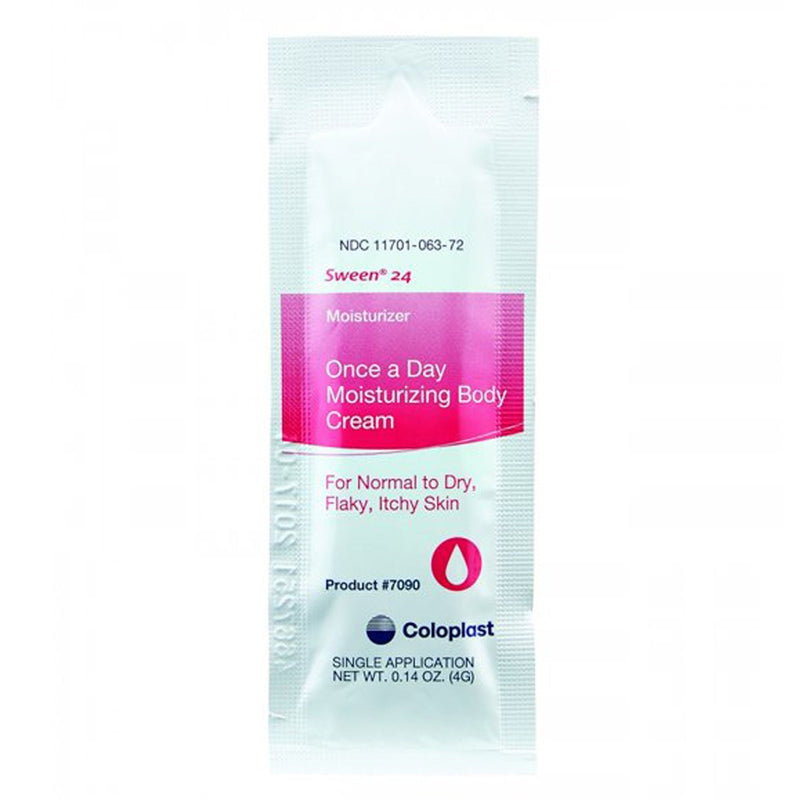 Medline Hand and Body Moisturizer Sween 24 4 Gram Individual Packet Unscented Cream CHG Compatible (COI7090 / CS) 