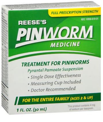 Reese Pharmaceutical Pin Worm Treatment Pyrantel Pamoate Reese's Oral Suspension 1 oz. Bottle 