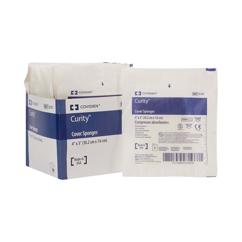 Cardinal Curity Sterile Nonwoven Sponge, 3 x 4 Inch, 4-Ply (600/CS) 