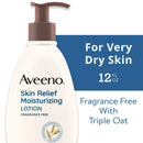 Aveeno Skin Relief Moisturizing Lotion Fragrance Free, 12-ounce Pump Bottle (Each)
