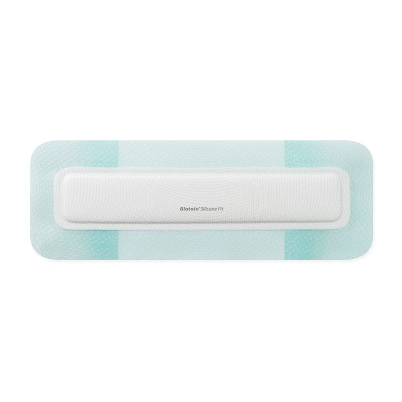 Foam Dressing Biatain Silicone Fit 4 X 12 Inch With Border Film Backing Silicone Adhesive Rectangle Sterile (Box of 5)