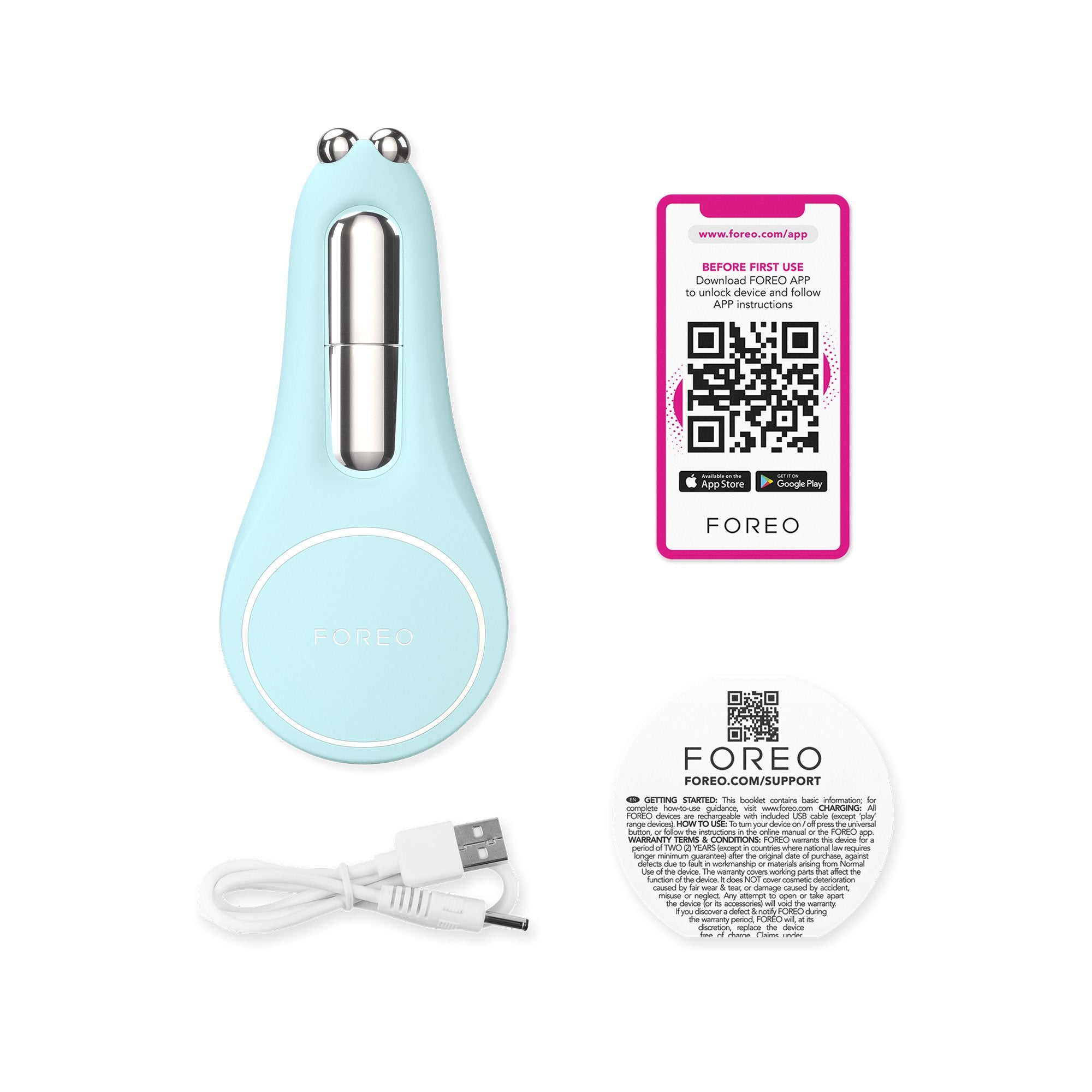 Foreo Inc BEAR 2 Eyes & Lips Microcurrent Line Smoothing Device, Arctic Blue 