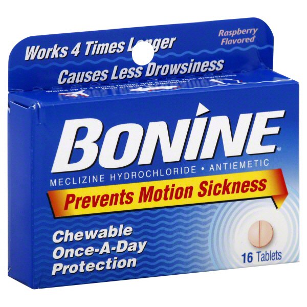 Emerson Healthcare Bonine Motion Sickness Chewable Tablets, Raspberry Flavor (8/PK) 