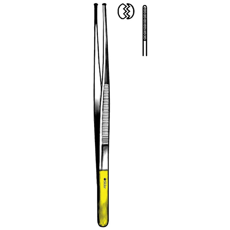 Sklar TC Micro Semken Tissue Forceps - 6", Straight, Cross-Serrated Jaws, 1x2 Teeth, Delicate - 51-4238 