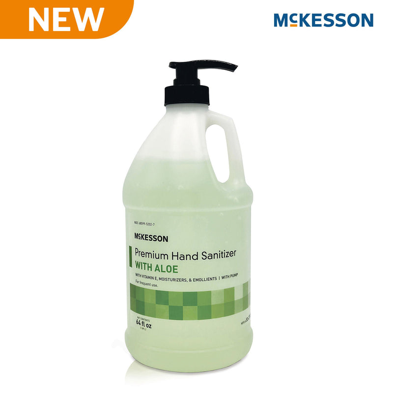 Hand Sanitizer with Aloe McKesson Premium 64 oz. Ethyl Alcohol Gel Pump Bottle (Case of 4)