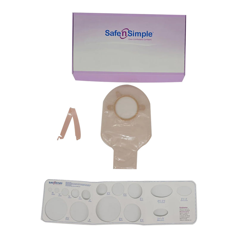 Ostomy Pouch Safe n Simple Two-Piece System 9 Inch Length Without Barrier Drainable (Case of 80)
