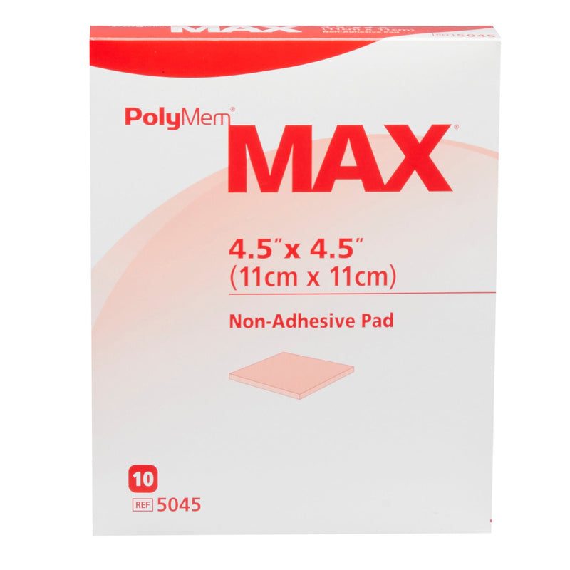 PolyMem Max Nonadhesive without Border Foam Dressing, 4½ x 4½ Inch