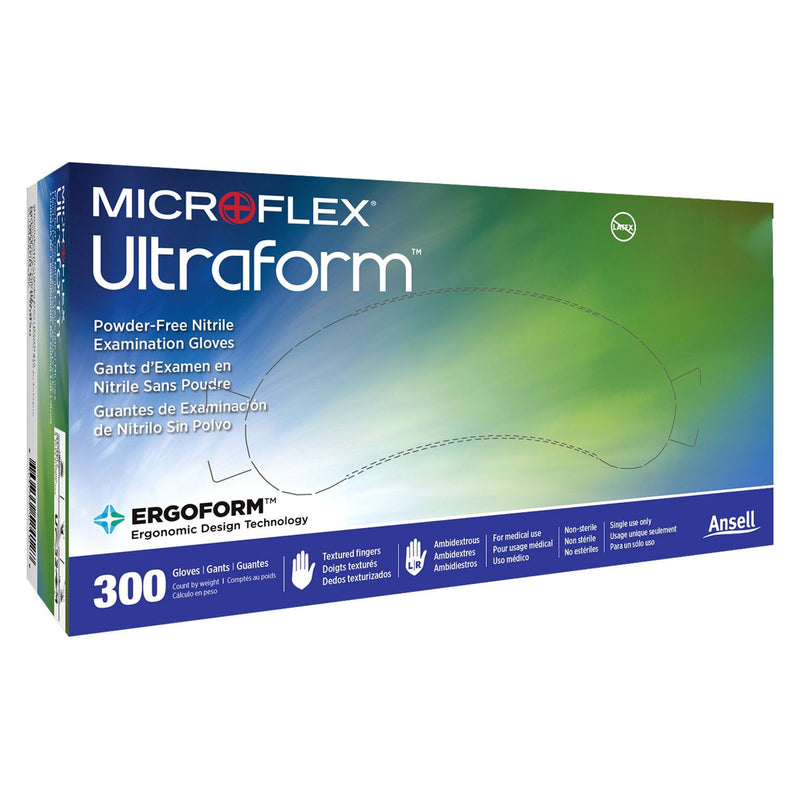 Microflex Medical Microflex Ultraform Nitrile Exam Glove, Large, Blue (3000/CS) 