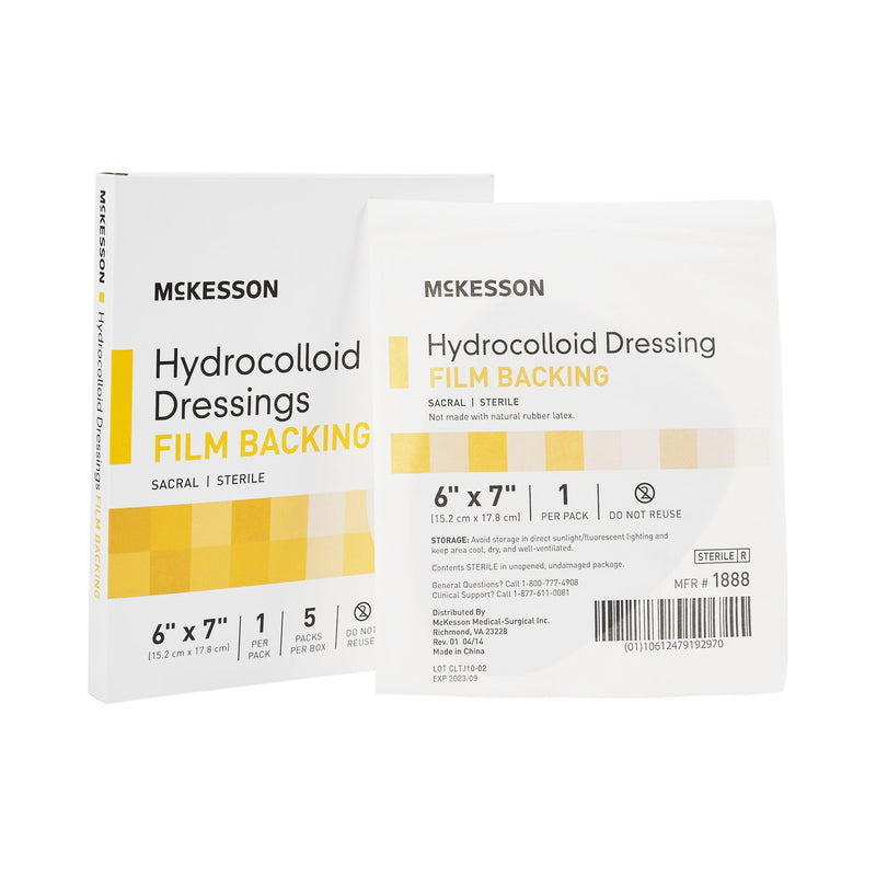 McKesson Brand McKesson Hydrocolloid Dressing, 6 x 7 Inch Sacral (80/CS) 