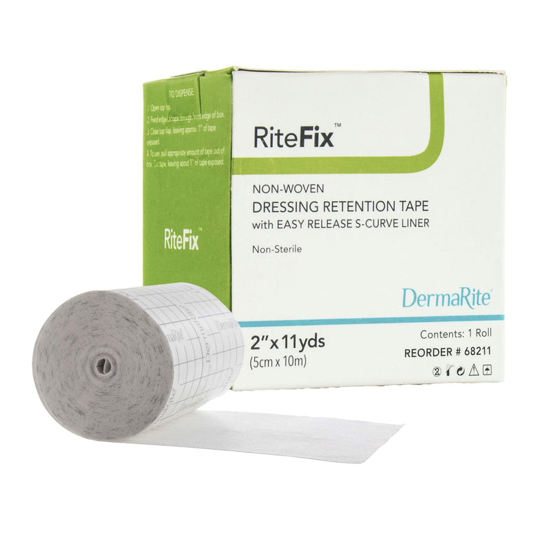 RiteFix Nonwoven Dressing Retention Tape, 2 Inch x 11 Yard, White (Box)
