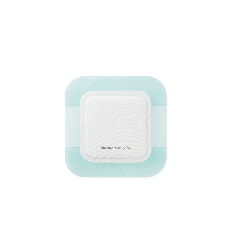 Foam Dressing Biatain Silicone Fit 6 x 6 Inch With Border Film Backing Silicone Adhesive Square Sterile (Box of 5)