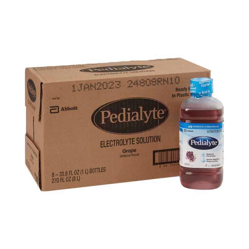 Pedialyte Grape Electrolyte Solution, 1 Liter Bottle (Case of 8)