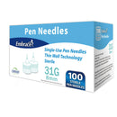Safety Insulin Pen Needle Embrace 31 Gauge 8 mm Length Manual Safety (Case of 2000)