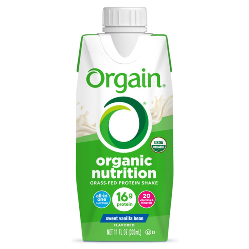 Oral Supplement Orgain Organic Nutrition Shake Sweet Vanilla Bean Flavor Liquid 11 oz. Carton (Case of 12) 