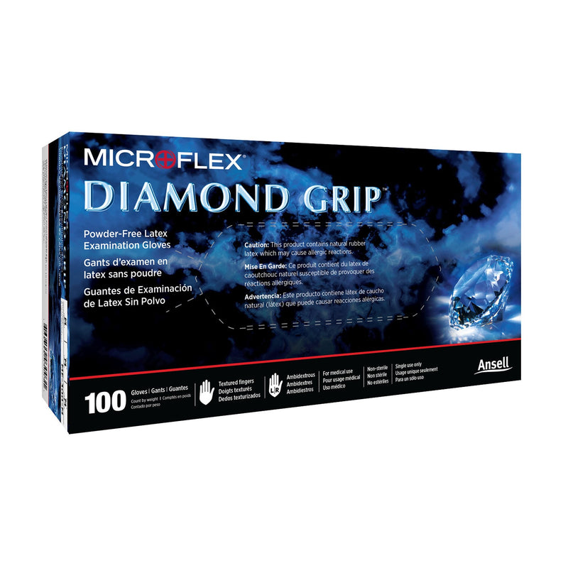 Microflex Medical Diamond Grip Latex Exam Glove, Extra Large, White (1000/CS) 