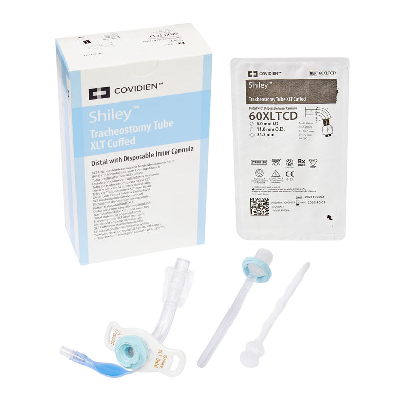 Cuffed Tracheostomy Tube Shiley XLT Size 6.0 Adult 
