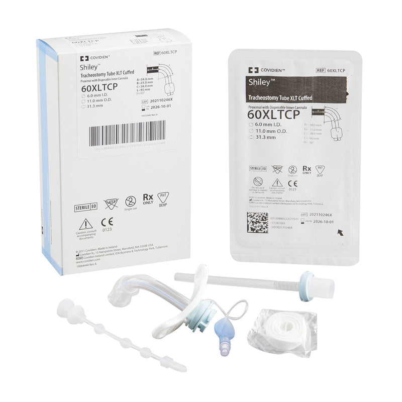 Cuffed Tracheostomy Tube Shiley XLT Size 6.0 Adult 