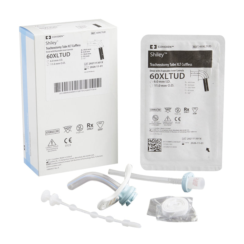 Uncuffed Tracheostomy Tube Shiley XLT Size 6.0 Adult 