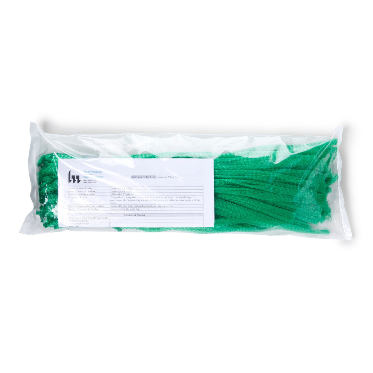 Valve Bag Valvesafe Plastic Mesh, Green (Pack of 100)