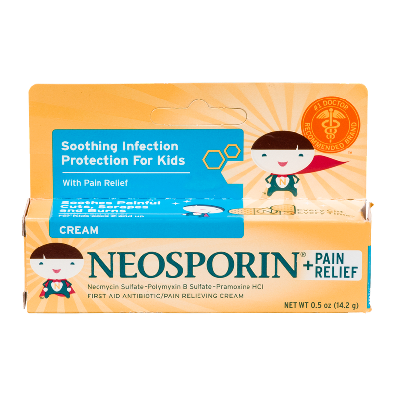 J & J Sales Neosporin + Pain Relief for Kids First Aid Antibiotic, 0.5 oz. Tube 