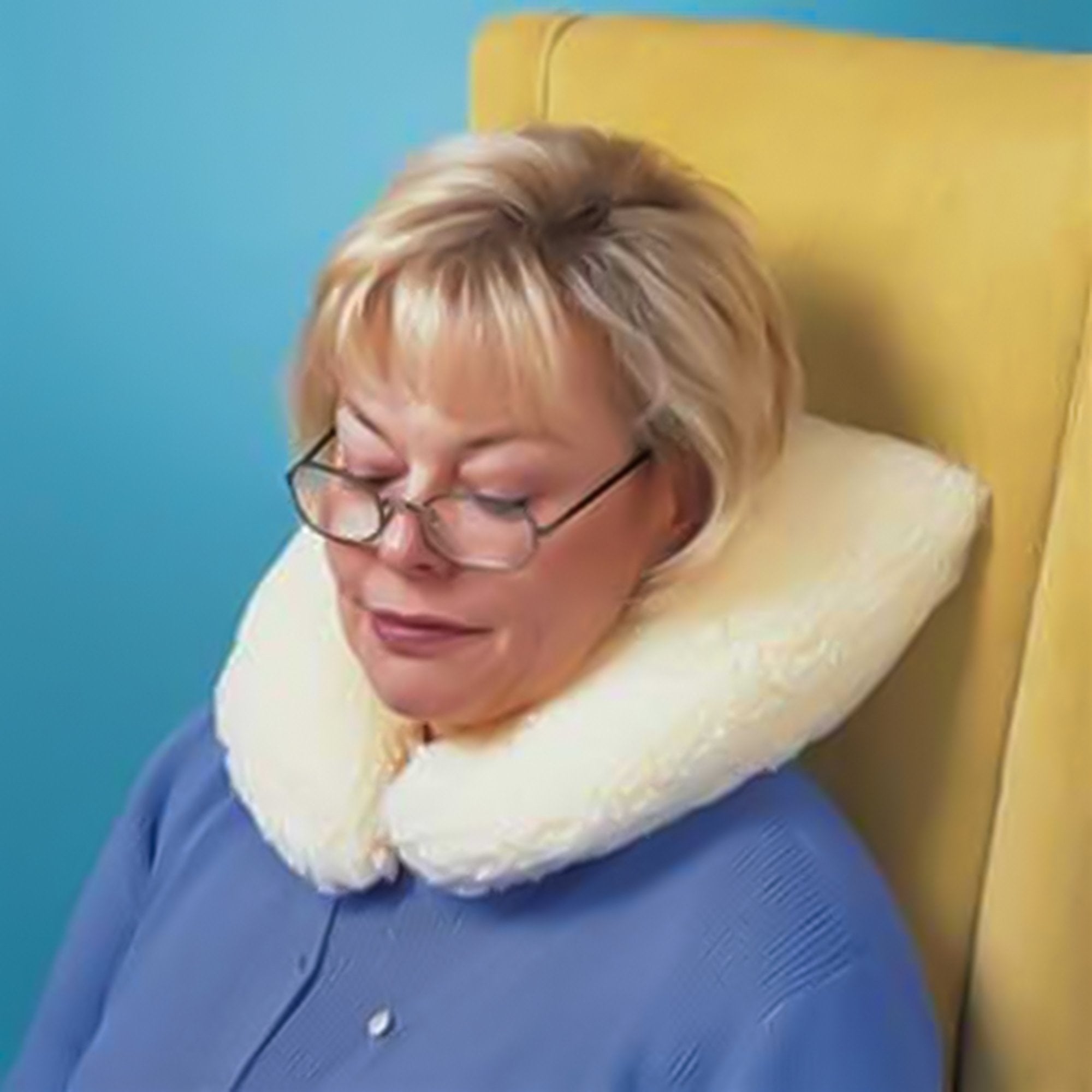 Alex Ortho Hermell Products Faux Sherling Travel Neck Pillow 