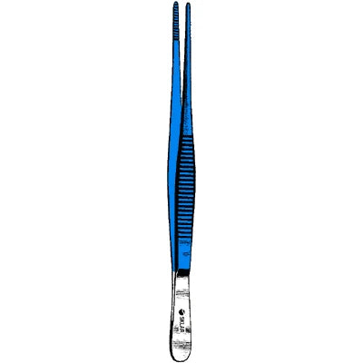 Sklar Blue Electrosurgical Dressing Forceps - 8", Straight, Serrated - 91-5420