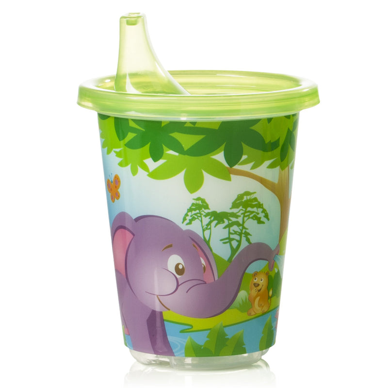 Sippy Cup Evenflo TripleFlo 10 oz. Plastic Zoo Friends Print Reusable (Case of 12)