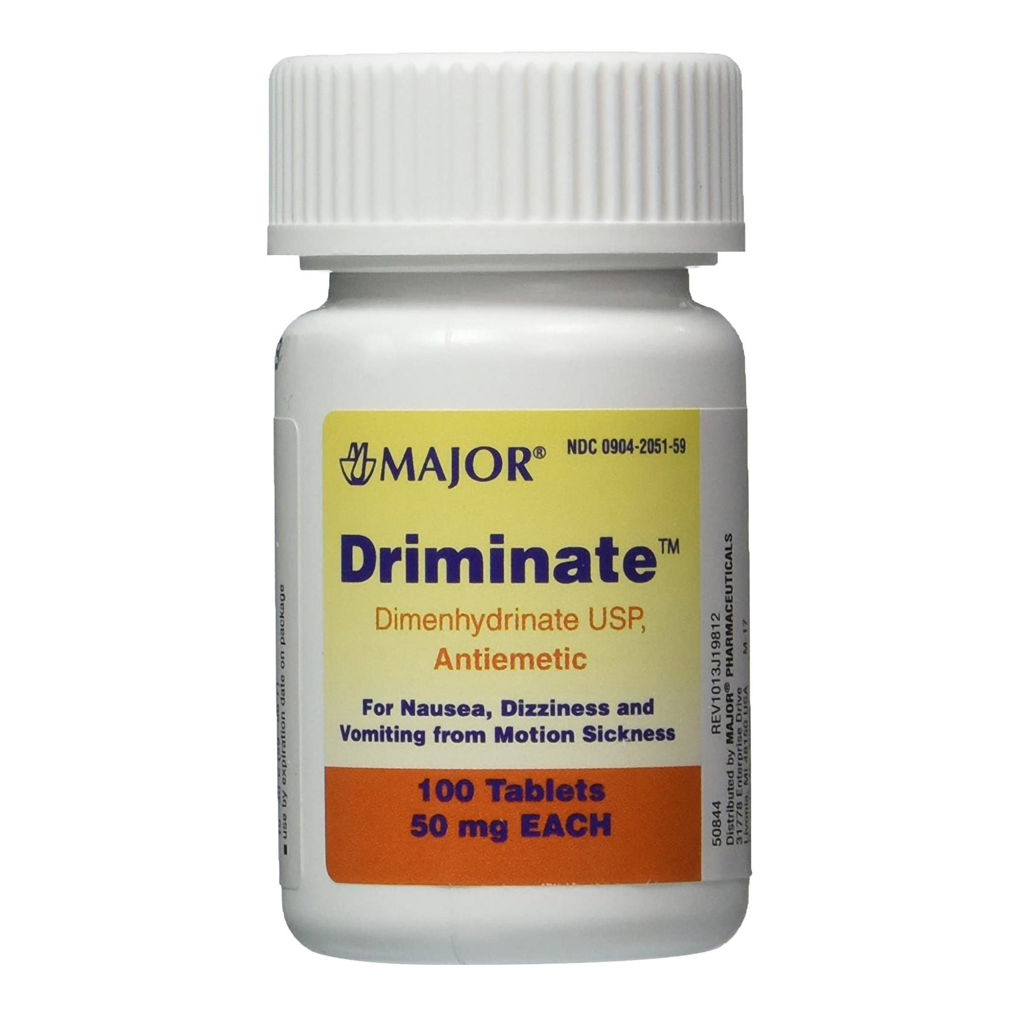 Major Driminate Dimenhydrinate Nausea Relief (Box of 100) 