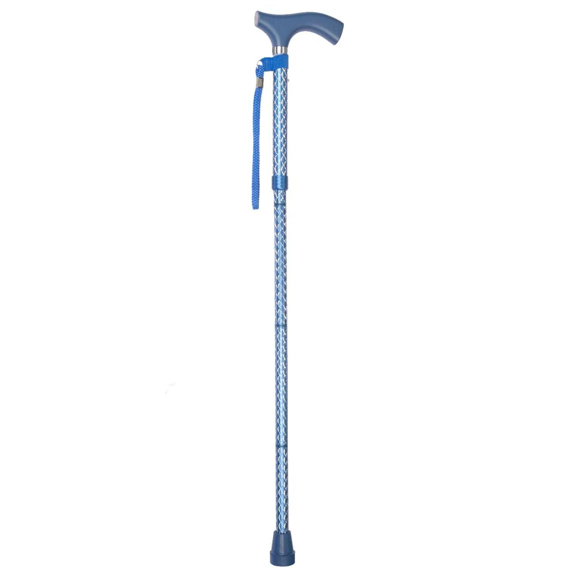 Mabis Healthcare Switch Sticks Folding Cane, Azure Blue, 32 to 37 Inch Height 