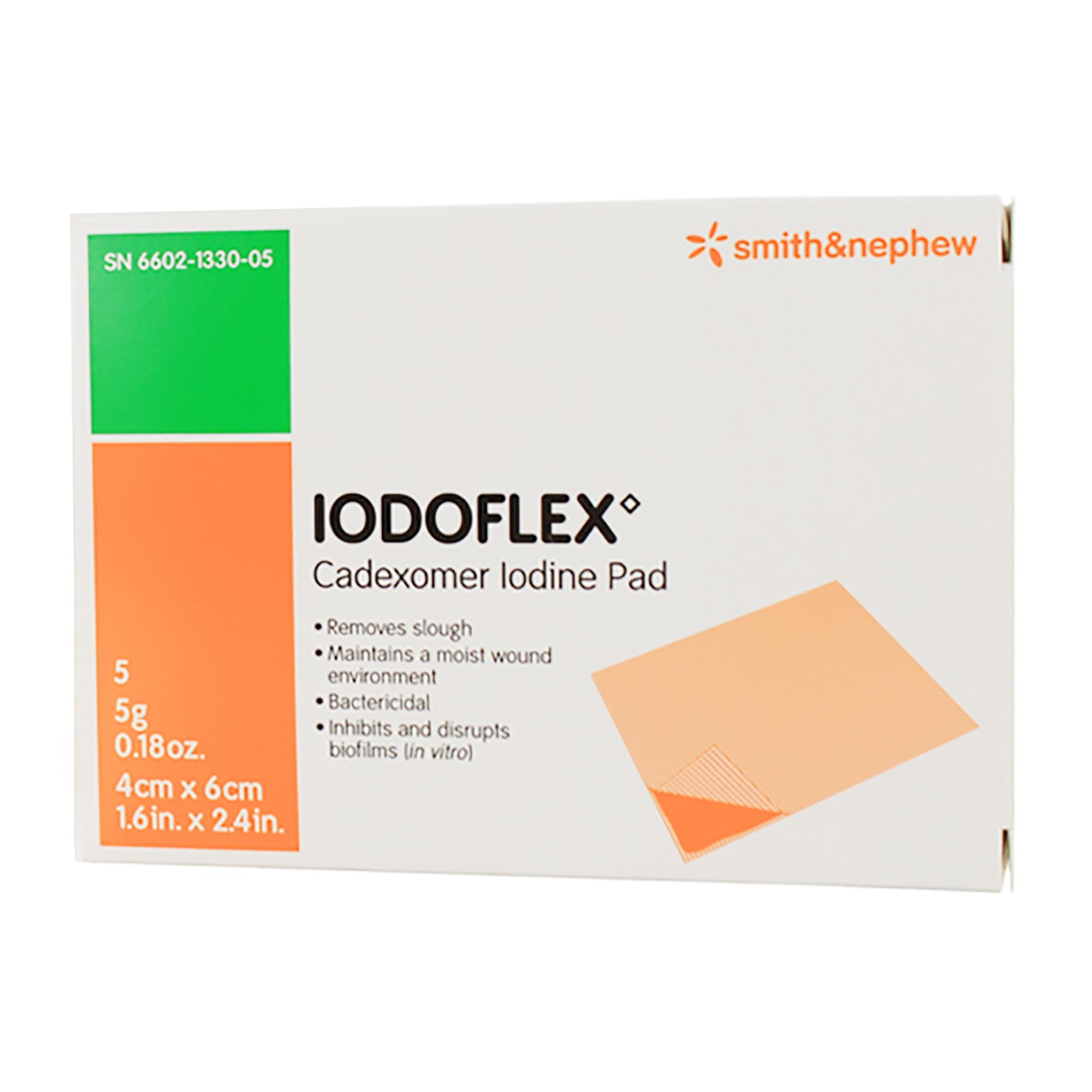 Iodophor Impregnated Dressing Iodoflex Pad Rectangle 1-1/2 X 2- 3/8 Inch Sterile 