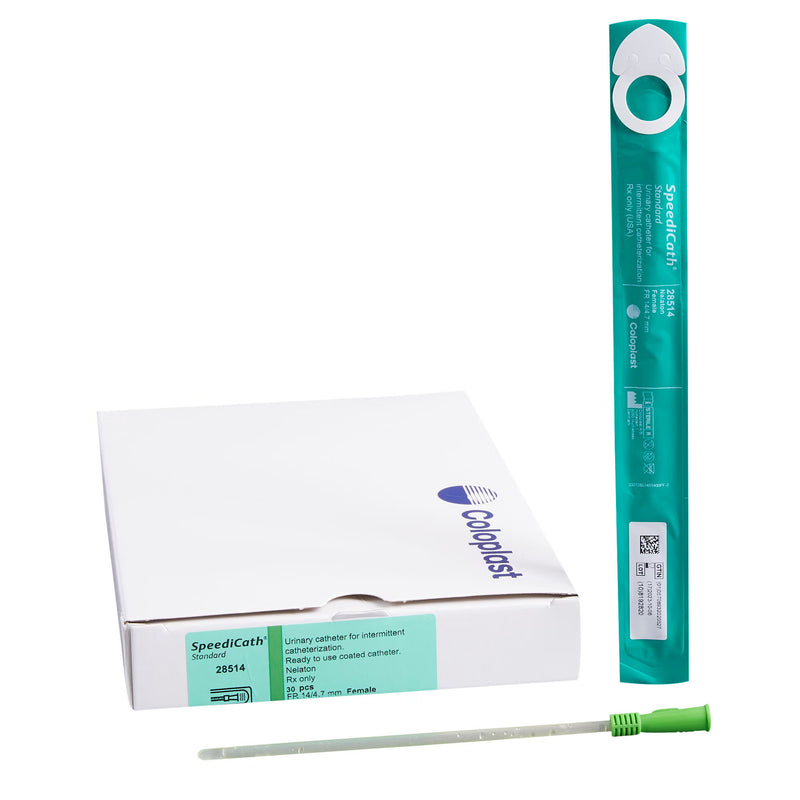 Urethral Catheter SpeediCath Straight Tip Hydrophilic Coated Polyurethane 14 Fr. 6 Inch Length (Box of 30)