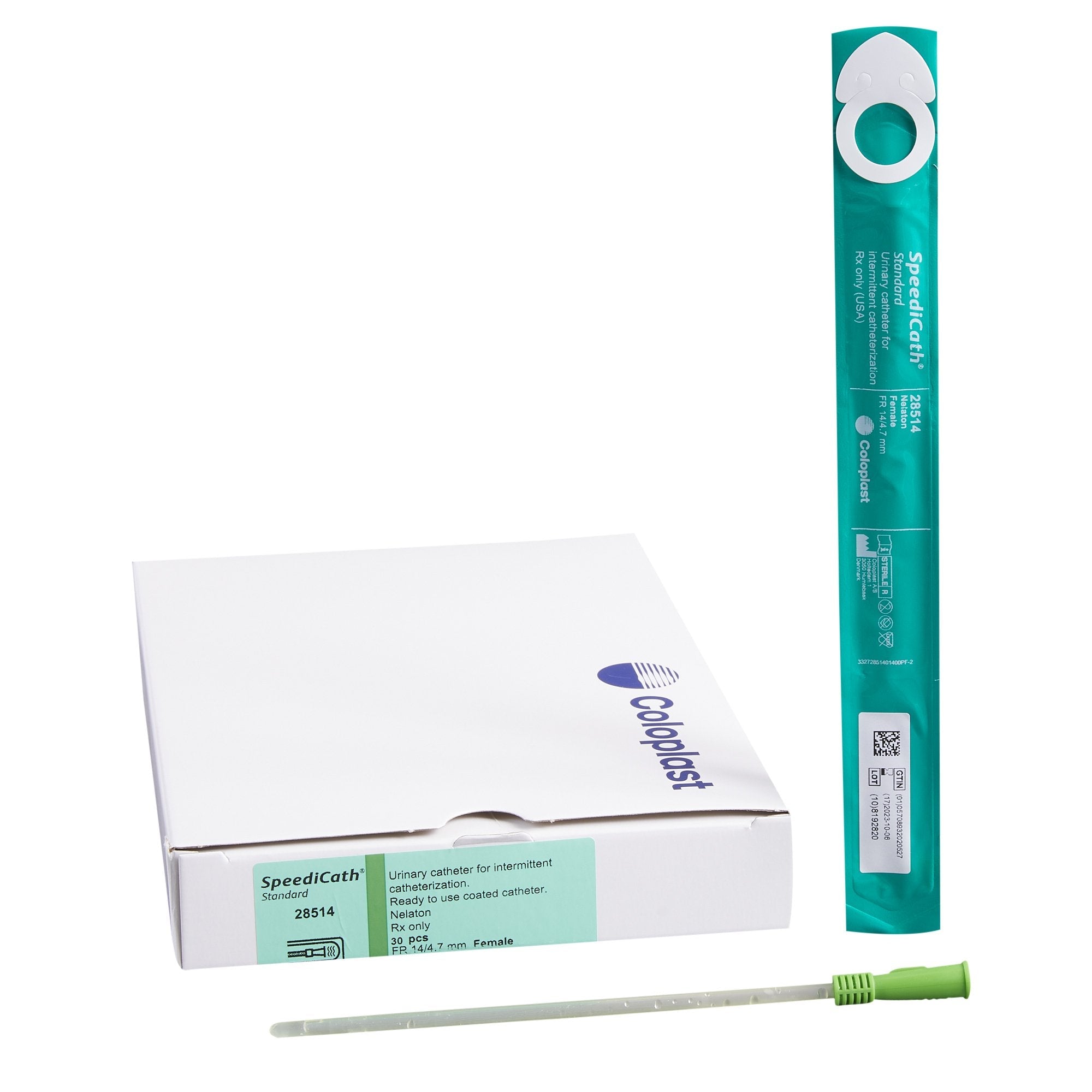 Urethral Catheter SpeediCath Straight Tip Hydrophilic Coated Polyurethane 14 Fr. 6 Inch Length 