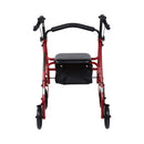 McKesson Folding Steel Four-Wheel Rollator, 12-Inch Seat Width, Red (Each)
