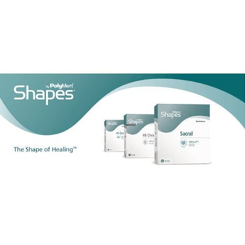 Foam Dressing PolyMem Shapes 7-1/5 X 7-4/5 Inch With Border Film Backing Adhesive Sacral Sterile (Case of 20)