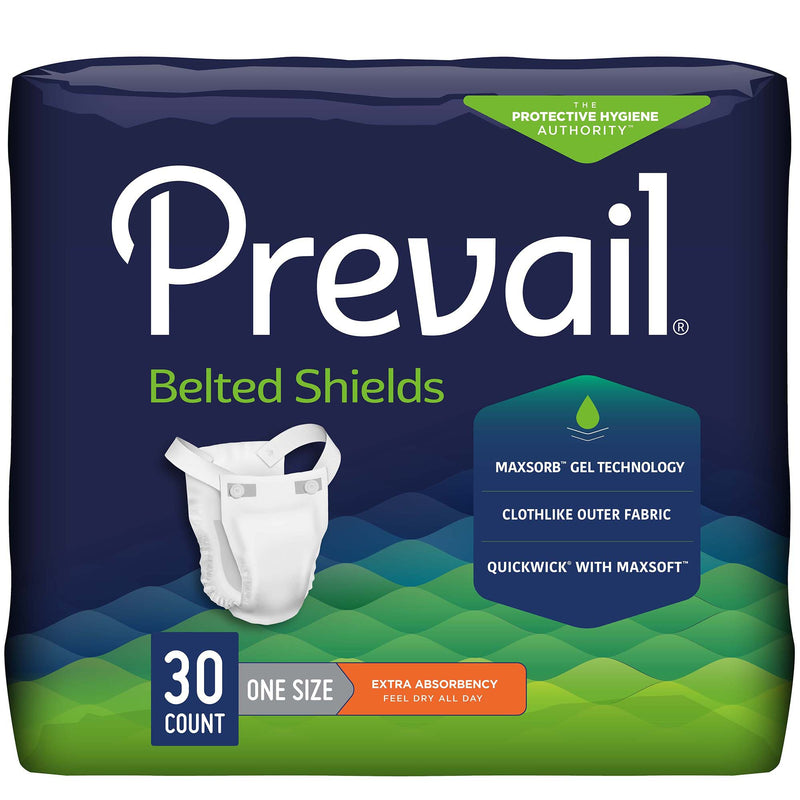 Prevail Belted Shields Incontinence Belted Undergarment, One Size Fits Most (Case of 48)