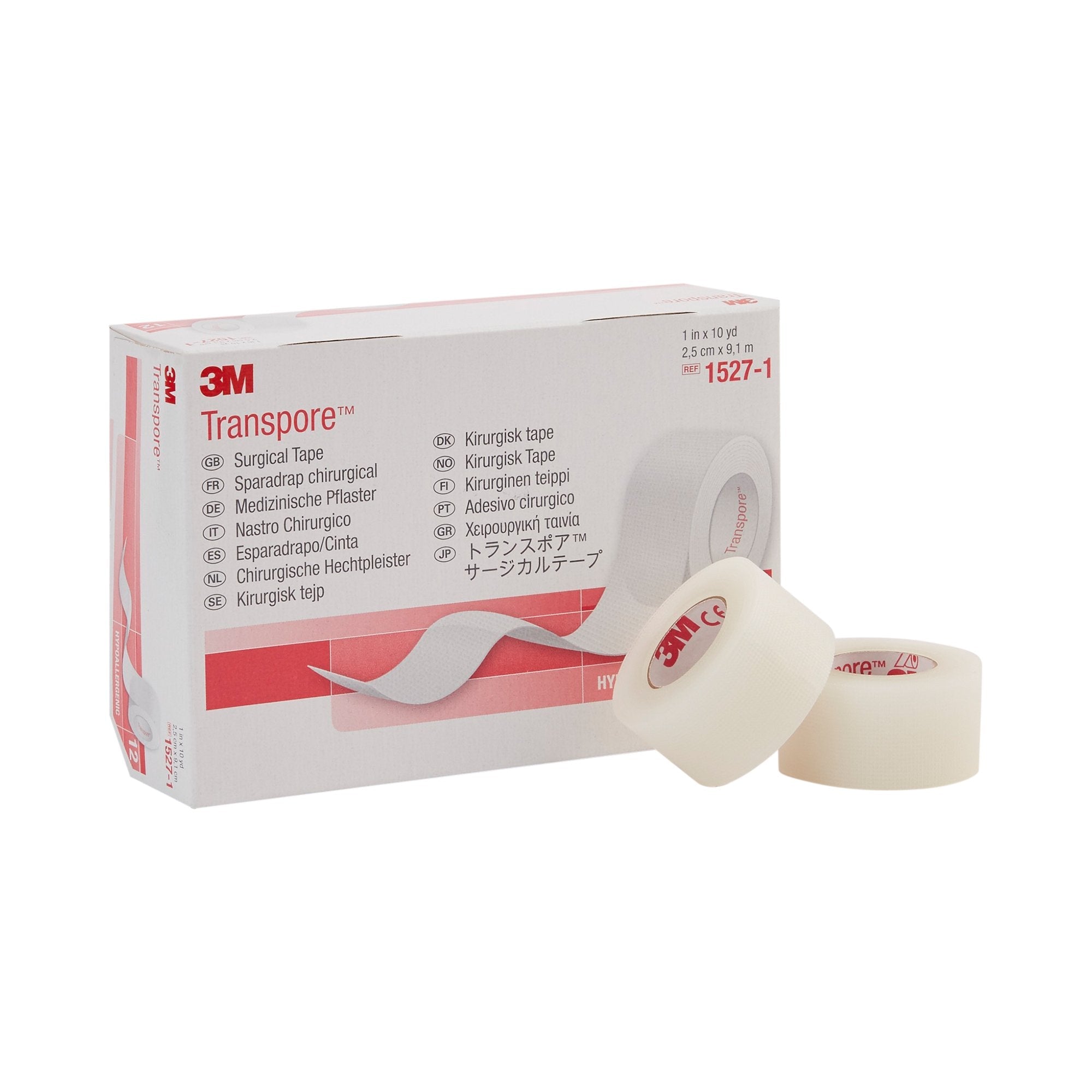 Solventum Corporation 3M Transpore Plastic Medical Tape, 1 Inch x 10 Yard, Transparent (120/CS) 