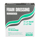Foam Dressing MPM 4 X 4 Inch With Border Waterproof Backing Adhesive Square Sterile (100/CS) 