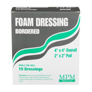 Foam Dressing MPM 4 X 4 Inch With Border Waterproof Backing Adhesive Square Sterile