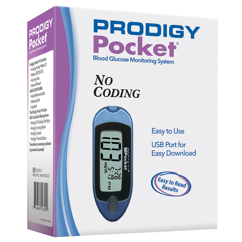 Blood Glucose Meter Prodigy Diabetes Care No Coding Required (Case of 10)