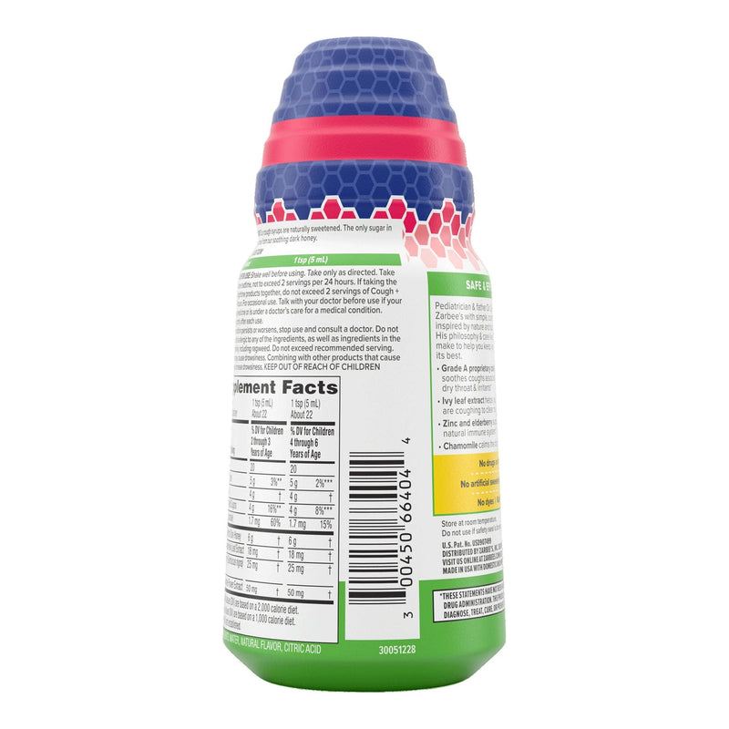 Zarbee's Children's Nighttime Cough Syrup + Mucus, Mixed Berry Flavor 
