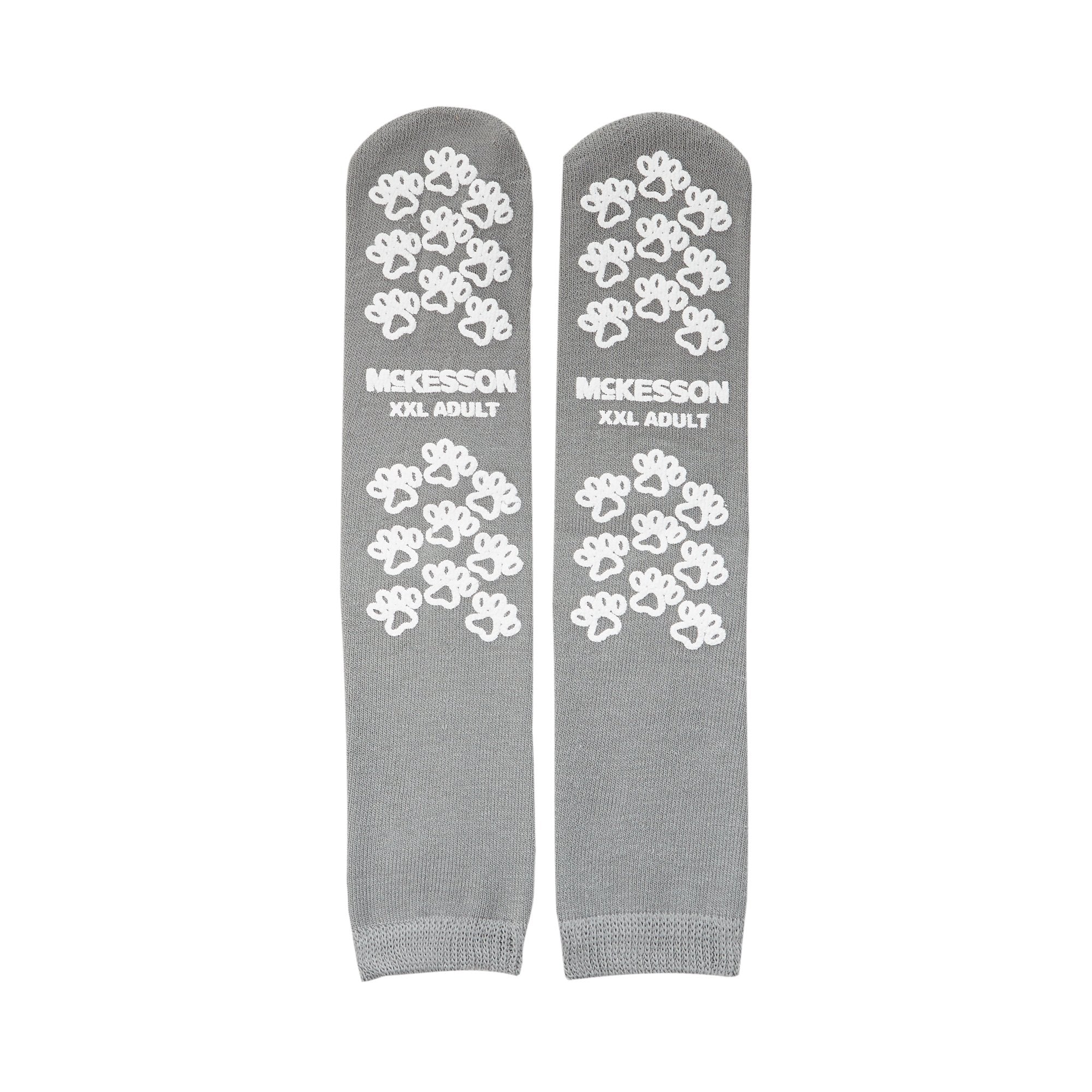 Slipper Socks McKesson Terries Unisex Adult 2X-Large Double Tread Single Patient Use Gray 