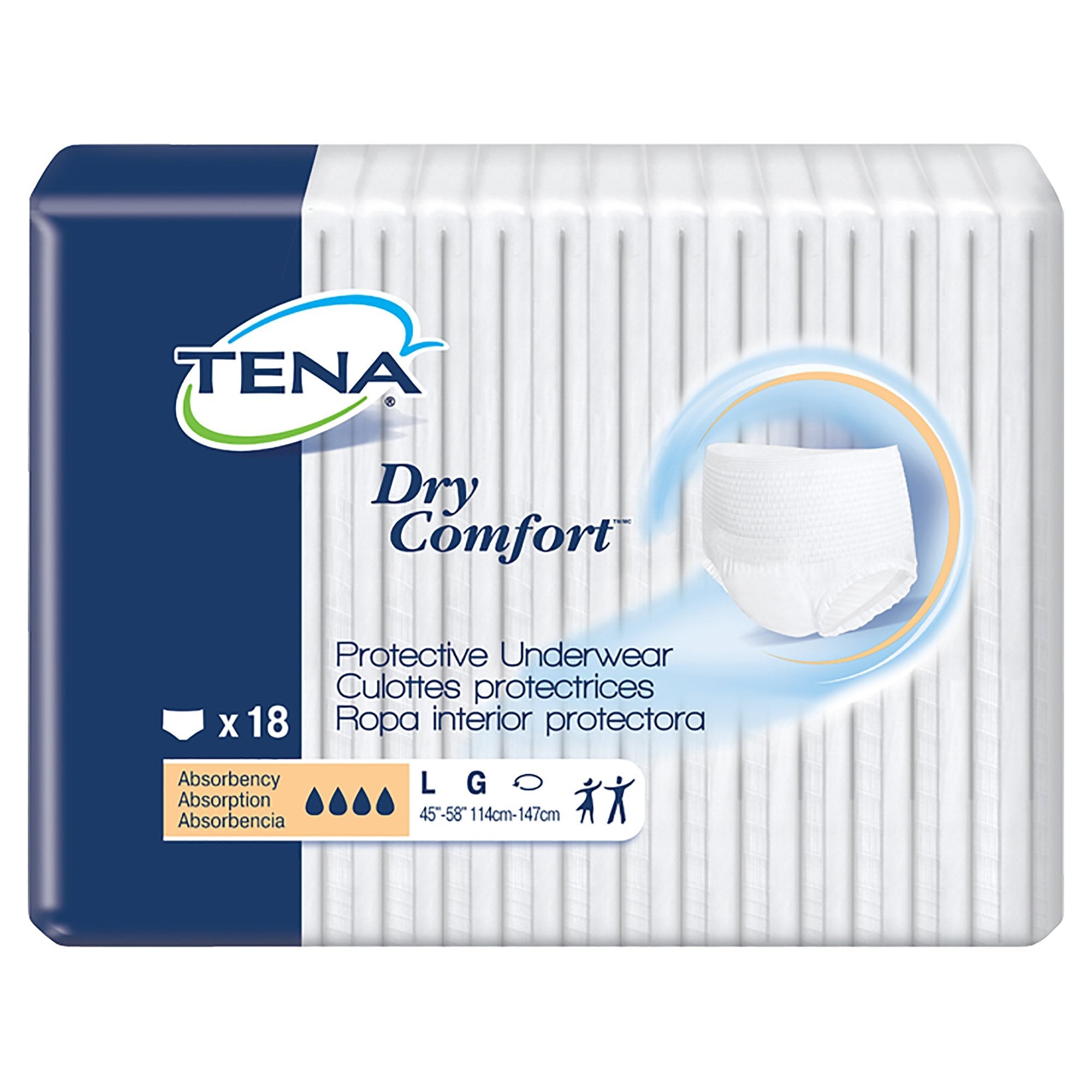 Essity HMS North America Inc Tena Dry Comfort Absorbent Underwear, Large (72/CS) 
