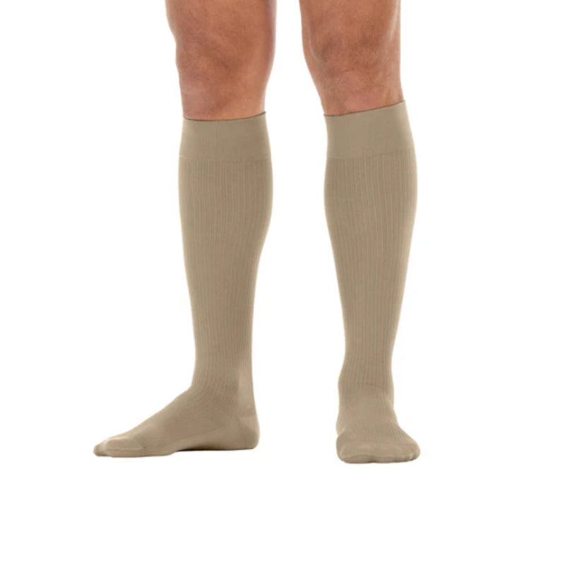 Compression Stocking Jobst for Men Knee High Large Khaki Closed Toe (Pair)