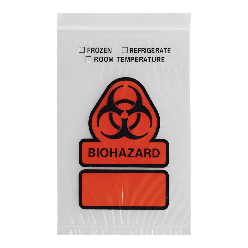 Specimen Transport Bag with Document Pouch, Zip Closure, 6 x 9 Inch (Case of 1000)