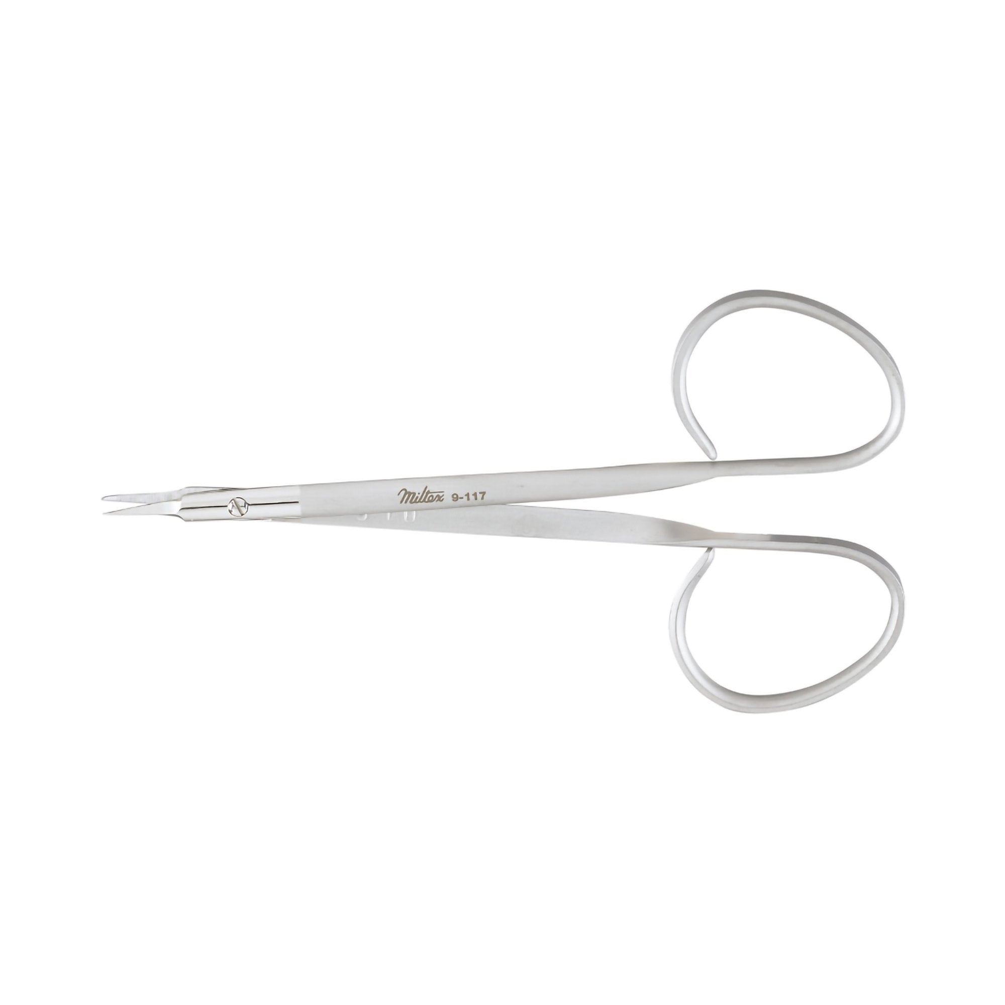 Integra Lifesciences Suture Scissors Miltex 4-7/8 Inch Length OR / Surgical Grade German Stainless Steel NonSterile Finger Ring Handle Curved Sharp Tip / Sharp Tip 
