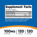 Nutricost Dietary Supplement nutricost Vitamin B2 Riboflavin Vitamin B2 100 mg Strength Capsule 120 Per Bottle (12/CS) 